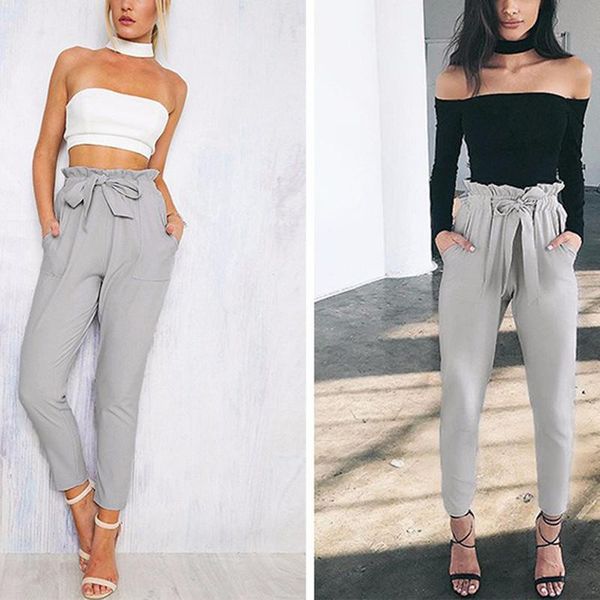 women's pants & capris women ol high waist harem bow tie drawstring sweet elastic pockets fashion casual trousers pantalones, Black;white
women's pants & capris women ol high waist harem bow tie drawstring sweet elastic pockets fashion casual trousers pantalones, Black;white