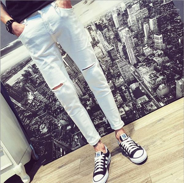 2021 fashion casual knee hole white jeans men slim hip hop denim skinny ankle length pants homme hombre1, Blue
2021 fashion casual knee hole white jeans men slim hip hop denim skinny ankle length pants homme hombre1, Blue