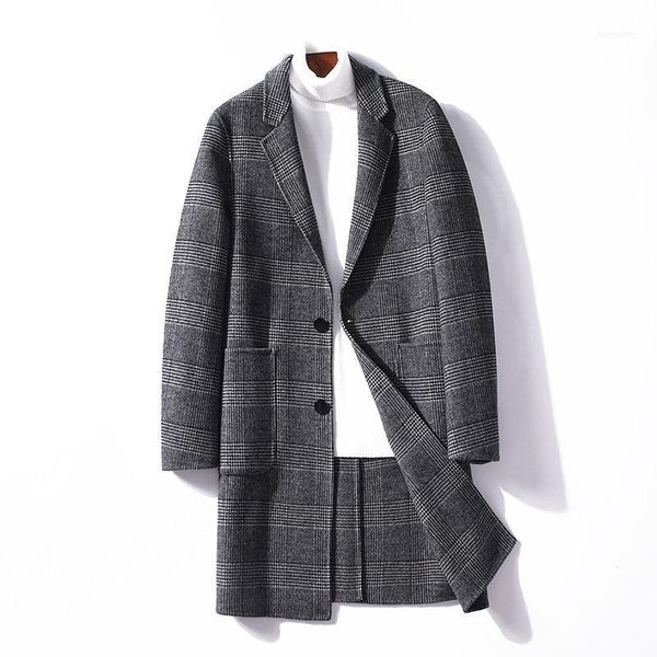 men's coat double wool fashion simple gentleman wild plaid comfortable warm large size m-7xl man jacket1, Black
men's coat double wool fashion simple gentleman wild plaid comfortable warm large size m-7xl man jacket1, Black