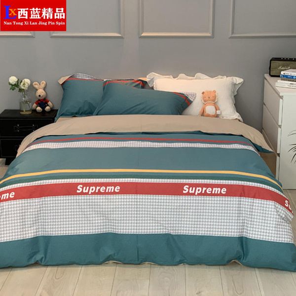 nordic simple 40 thread pure 4-piece plaid stripe cotton bed quilt cover sheet double bedding
nordic simple 40 thread pure 4-piece plaid stripe cotton bed quilt cover sheet double bedding