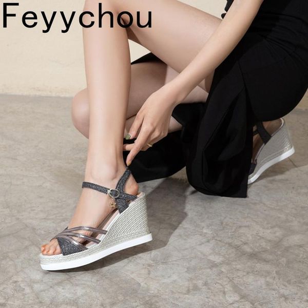 dress shoes women's sandals super high heels peep toe wedges ankle strap patchwork platform 2021 fashion summer party casual gold, Black
dress shoes women's sandals super high heels peep toe wedges ankle strap patchwork platform 2021 fashion summer party casual gold, Black