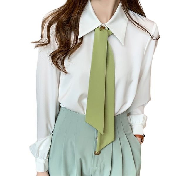 spring fashion woman shirt long sleeve womens blouses autumn loose korean chic office lady clothes with bow blusas 210421, White
spring fashion woman shirt long sleeve womens blouses autumn loose korean chic office lady clothes with bow blusas 210421, White
