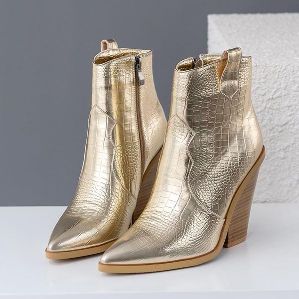 boots 2021 snake print ankle for women autumn winter western cowboy wedge high heel gold silver fashion shoes, Black
boots 2021 snake print ankle for women autumn winter western cowboy wedge high heel gold silver fashion shoes, Black