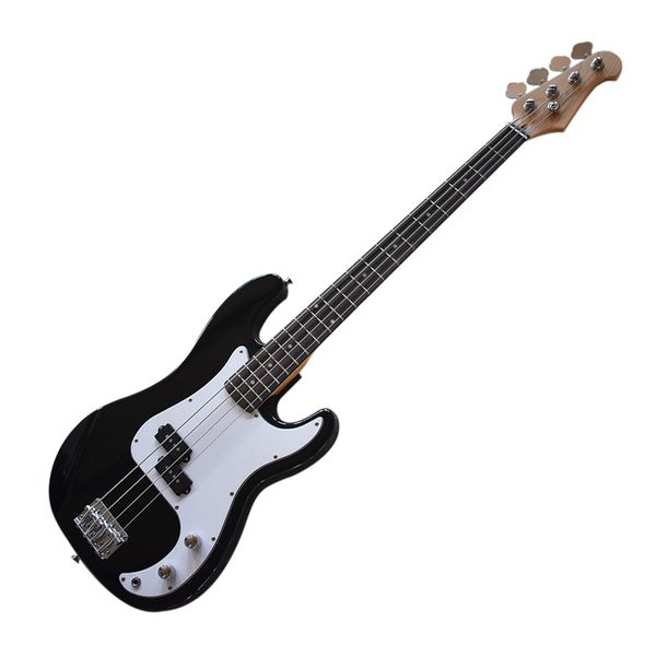 4 strings black electric bass guitar with rosewood fretboard,white pickguard
4 strings black electric bass guitar with rosewood fretboard,white pickguard