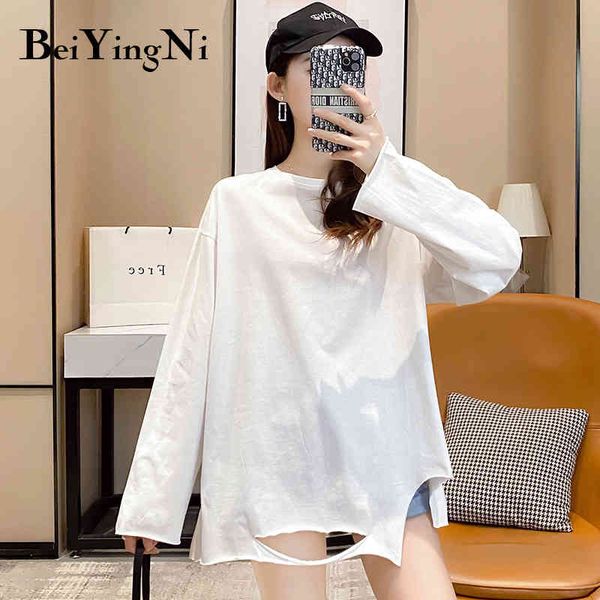 long sleeve t-shirt female plaid holes streetwear harajuku tshirts girls cotton leisure college tee women clothes 210427, White
long sleeve t-shirt female plaid holes streetwear harajuku tshirts girls cotton leisure college tee women clothes 210427, White