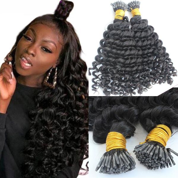 human hair bulks loose wave i tip extensions curly microlinks bulk for women 1 bundles virgin extension, Black
human hair bulks loose wave i tip extensions curly microlinks bulk for women 1 bundles virgin extension, Black