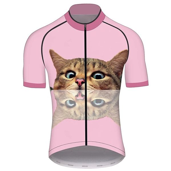 2021 short sleeve cycling jersey summer spandex polyester pink cat animal bike top, Black;red
2021 short sleeve cycling jersey summer spandex polyester pink cat animal bike top, Black;red