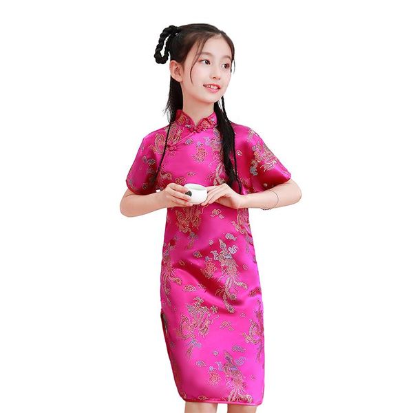 ethnic clothing children mini qipao dress summer satin cheongsam evening party gown chinese traditional short for girls, Red
ethnic clothing children mini qipao dress summer satin cheongsam evening party gown chinese traditional short for girls, Red