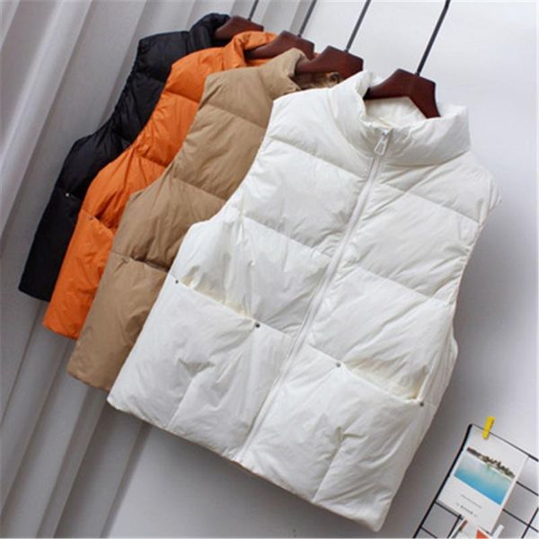 women's vests 2021 korean fashion body warmer down vest jacket loose thick waistcoat zipper sleeveless coat for women, Black;white
women's vests 2021 korean fashion body warmer down vest jacket loose thick waistcoat zipper sleeveless coat for women, Black;white