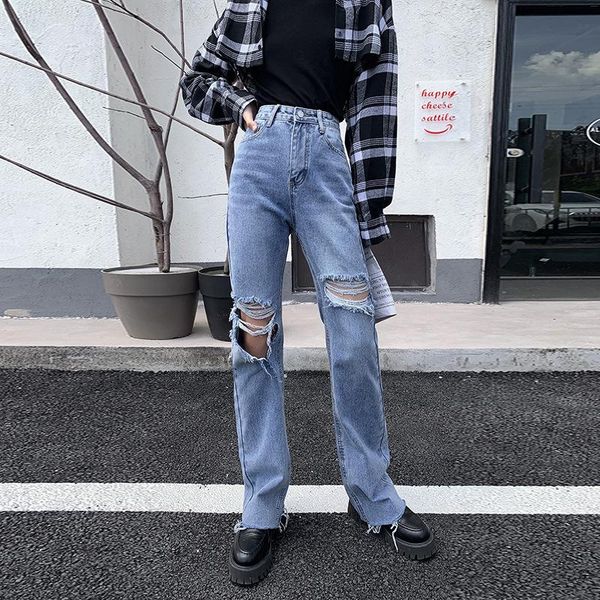 women's jeans women cotton light blue ripped holes loose high waist straight wide leg baggy jean autumn female denim pants streetwear
women's jeans women cotton light blue ripped holes loose high waist straight wide leg baggy jean autumn female denim pants streetwear