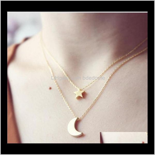necklaces & pendants jewelry drop delivery 2021 fashion simple two layer star&moon pendant sier or gold plated with metal chain for women ne, Silver
necklaces & pendants jewelry drop delivery 2021 fashion simple two layer star&moon pendant sier or gold plated with metal chain for women ne, Silver