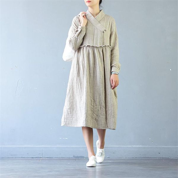 casual dresses scuwlinen vestido 2021 women spring autumn dress vintage plate button long-sleeve cute cotton loose solid robe s421, Black;gray
casual dresses scuwlinen vestido 2021 women spring autumn dress vintage plate button long-sleeve cute cotton loose solid robe s421, Black;gray