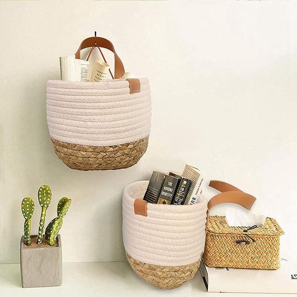 storage baskets sale wall hanging basket - small cotton rope woven closet bins shelf organizer for plants home decor
storage baskets sale wall hanging basket - small cotton rope woven closet bins shelf organizer for plants home decor