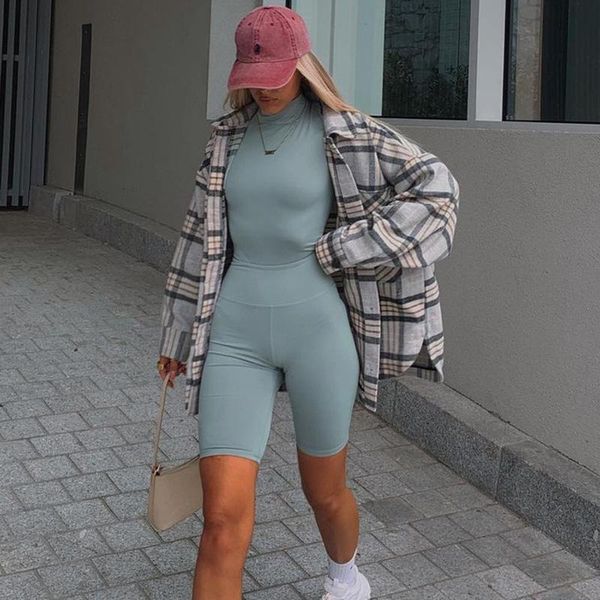 women's tracksuits european and american clothing summer solid color round collar short-sleeved jumpsuit high waist slim shorts suit, Gray
women's tracksuits european and american clothing summer solid color round collar short-sleeved jumpsuit high waist slim shorts suit, Gray
