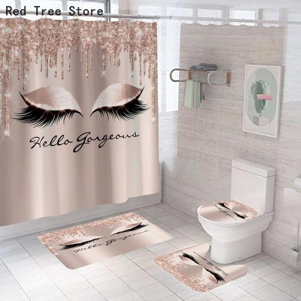 digital print eyelash 4pcs set waterproof fabric shower curtain 12 hooks polyester non-slip u shape mat rug toilet covers decor curtains
digital print eyelash 4pcs set waterproof fabric shower curtain 12 hooks polyester non-slip u shape mat rug toilet covers decor curtains