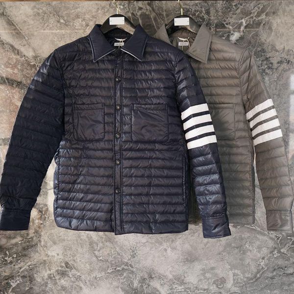 men's down & parkas 2021 fashion brand men coats slim fit turn collar jacket striped solid thin casual winter clothing, Black
men's down & parkas 2021 fashion brand men coats slim fit turn collar jacket striped solid thin casual winter clothing, Black