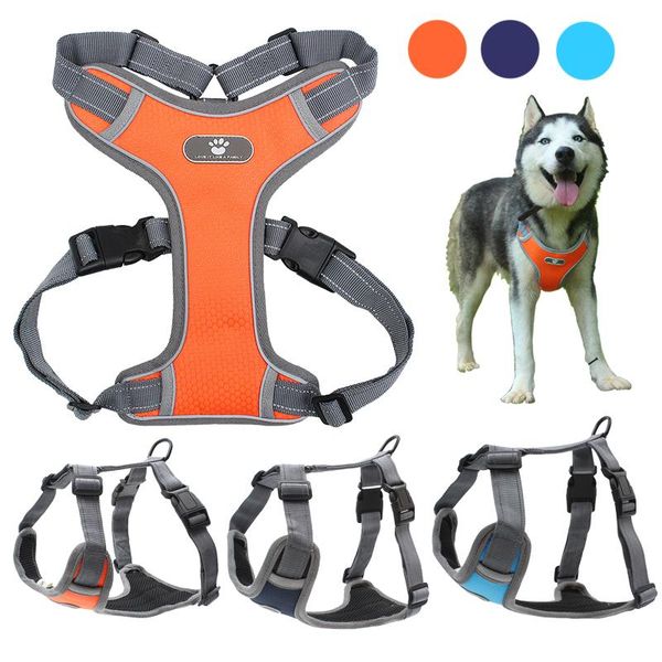 dog apparel adjustable harness reflective vest breathable mesh harnesses for medium large breast-band husky alaskan pet accessories
dog apparel adjustable harness reflective vest breathable mesh harnesses for medium large breast-band husky alaskan pet accessories
