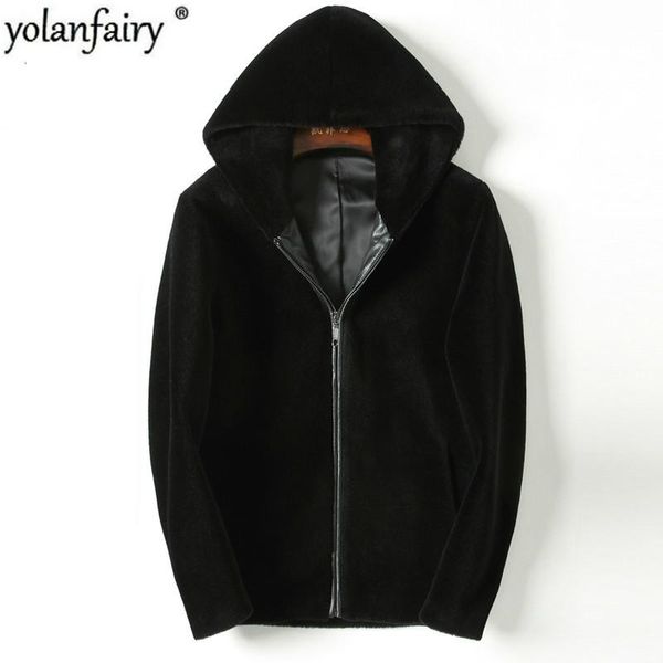 men's leather & faux real fur coat men sheep shearing 100% wool jacket plus size short autumn winter hooded kfs18m211 kj2183, Black
men's leather & faux real fur coat men sheep shearing 100% wool jacket plus size short autumn winter hooded kfs18m211 kj2183, Black