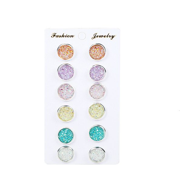 studs earrings fashionable colorful round combination card 6 pairs of women's color set, Golden;silver
studs earrings fashionable colorful round combination card 6 pairs of women's color set, Golden;silver