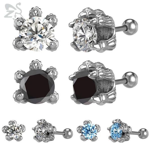 stud zs 1 pair punk claw shape stainless steel earring for men women blue white color cz crystal earrings vintage ear jewelry, Golden;silver
stud zs 1 pair punk claw shape stainless steel earring for men women blue white color cz crystal earrings vintage ear jewelry, Golden;silver