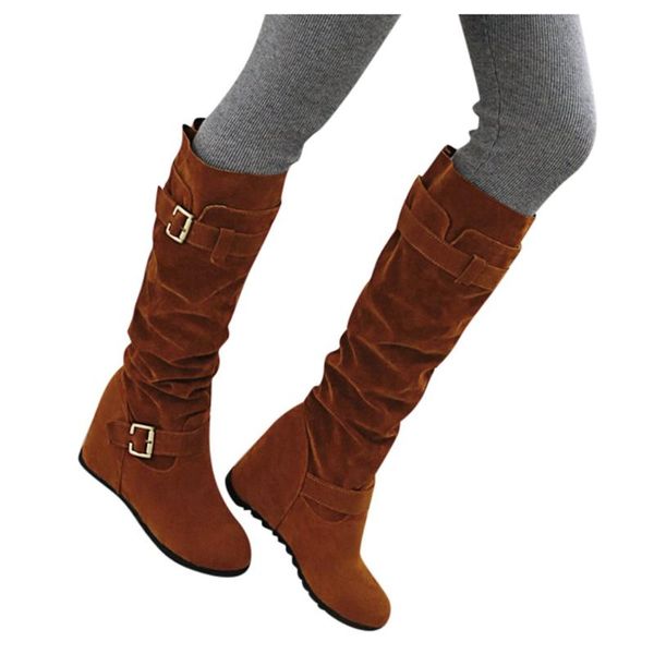 boots women's retro wedges buckle knee bare slip-on casual long tube booties warm fur plush lady shoes#g, Black
boots women's retro wedges buckle knee bare slip-on casual long tube booties warm fur plush lady shoes#g, Black