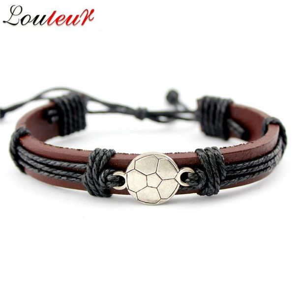charm bracelets louleur handmade weaving football bracelet brown leather bangles for women men fashion sports jewelry 2021, Golden;silver
charm bracelets louleur handmade weaving football bracelet brown leather bangles for women men fashion sports jewelry 2021, Golden;silver