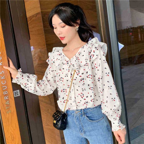women's blouses & shirts arrival spring autumn korea fashion women long sleeve loose chiffon blouse double-layer collar pri zyyw, White
women's blouses & shirts arrival spring autumn korea fashion women long sleeve loose chiffon blouse double-layer collar pri zyyw, White