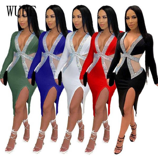 s-4xl see through mesh glitter rhinestone dress deep v neck long sleeve side split chic bag hip nightclub party casual dresses, Black;gray
s-4xl see through mesh glitter rhinestone dress deep v neck long sleeve side split chic bag hip nightclub party casual dresses, Black;gray