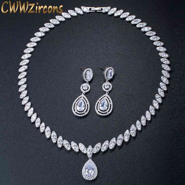 brand clear cubic zircon long big dangle wedding earrings necklace sets costume jewelry accessories for brides t162 210714, Silver
brand clear cubic zircon long big dangle wedding earrings necklace sets costume jewelry accessories for brides t162 210714, Silver