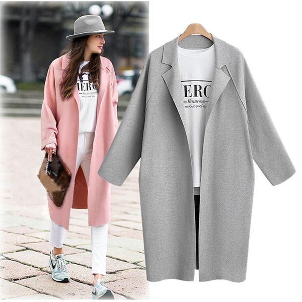 women's winter knit long coat outerwear ladies trench korean loose warm clothes female windbreaker jackets wool & blends, Black
women's winter knit long coat outerwear ladies trench korean loose warm clothes female windbreaker jackets wool & blends, Black