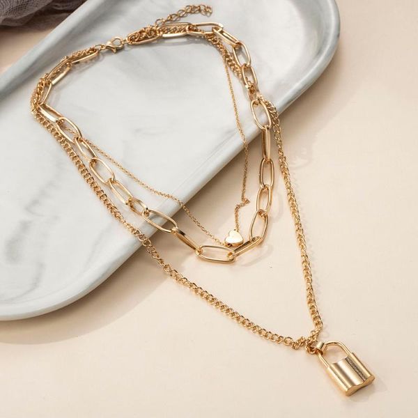 pendant necklaces custom lock chain necklace for women choker goth aesthetic boho vintage collier femme fashion punk jewelry, Silver
pendant necklaces custom lock chain necklace for women choker goth aesthetic boho vintage collier femme fashion punk jewelry, Silver