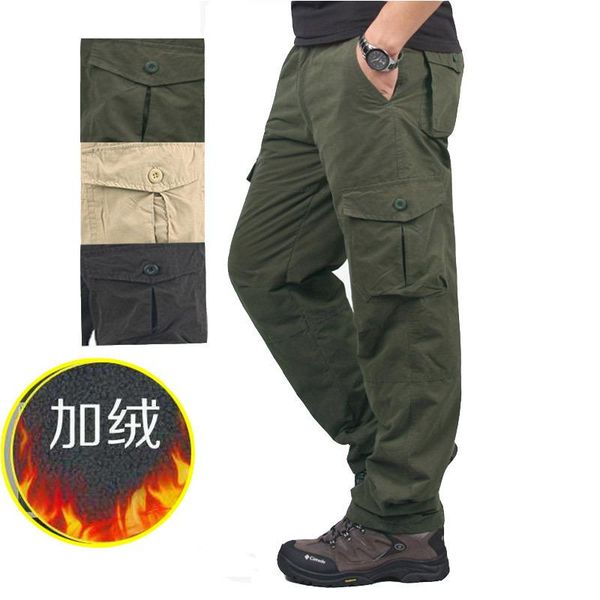 men's pants cargo men velvet multi pocket sports casual style fashion work loose comfort, Black
men's pants cargo men velvet multi pocket sports casual style fashion work loose comfort, Black