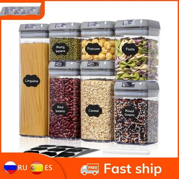 storage bottles & jars 7pcs plastic container jar set with lid kitchen bulk sealed refrigerator multigrain tank for cereal
storage bottles & jars 7pcs plastic container jar set with lid kitchen bulk sealed refrigerator multigrain tank for cereal
