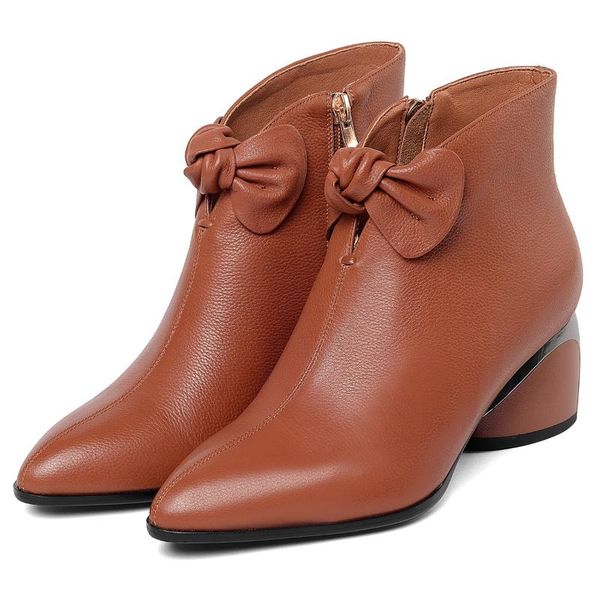 boots women's genuine leather side zip med heel comfortable autumn ankle bowtie female short booties shoes size 41, Black
boots women's genuine leather side zip med heel comfortable autumn ankle bowtie female short booties shoes size 41, Black