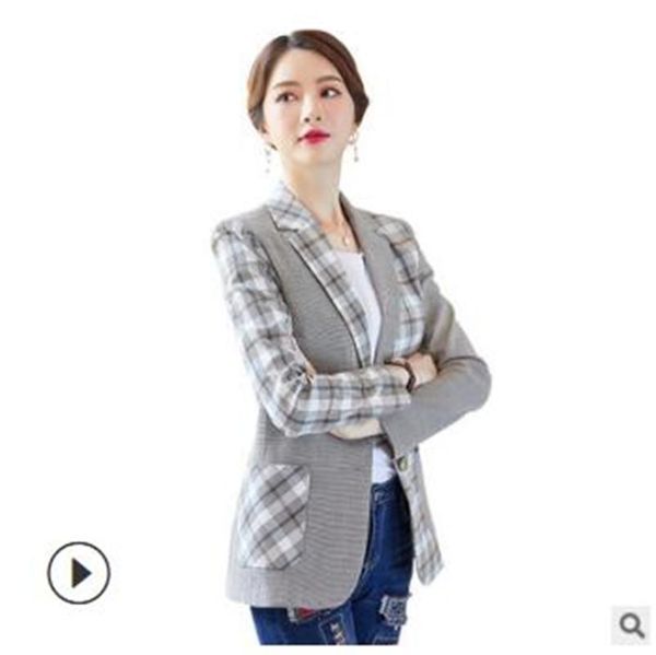 women's suits & blazers .y.fantasy 2021 plaid small suit fashion casual splicing jacket slim w, White;black
women's suits & blazers .y.fantasy 2021 plaid small suit fashion casual splicing jacket slim w, White;black