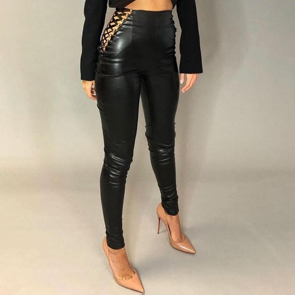 women's pu pants leggings women autumn and winter elastic waist fashion all-match strappy trousers small feet leather pant & capris, Black;white
women's pu pants leggings women autumn and winter elastic waist fashion all-match strappy trousers small feet leather pant & capris, Black;white