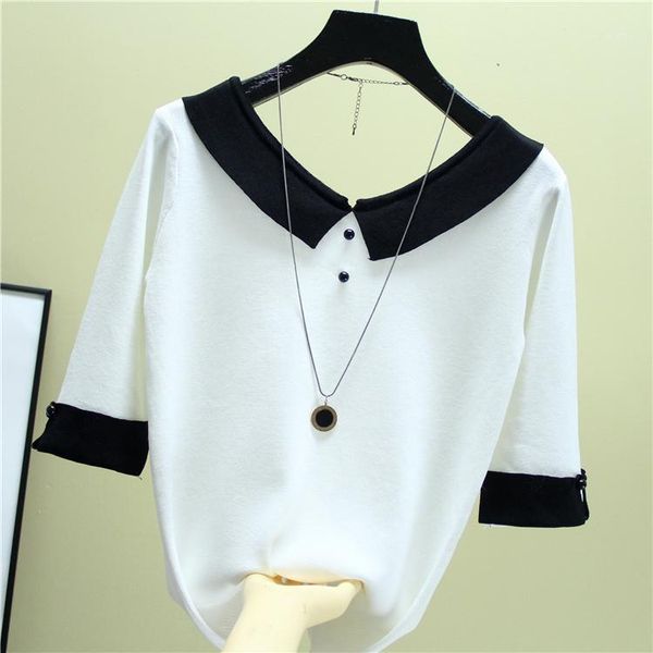 women's sweaters women summer sweater 2021 nailing bead lapel collar pullover knitted shirt blouse thin dolls school girl harajuku, White;black
women's sweaters women summer sweater 2021 nailing bead lapel collar pullover knitted shirt blouse thin dolls school girl harajuku, White;black