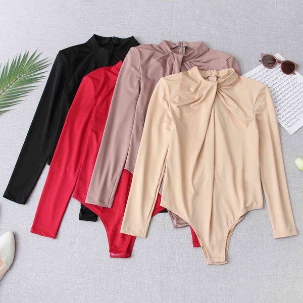 long sleeve red bodysuit knotted crew neck casual autumn black body women bodysuits streetwear 210430, Black;white
long sleeve red bodysuit knotted crew neck casual autumn black body women bodysuits streetwear 210430, Black;white