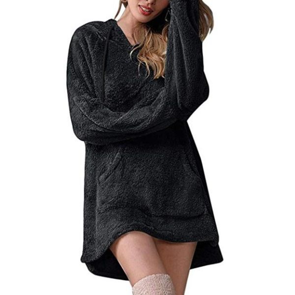 women's hoodies & sweatshirts 2021 clothing autumn winter fashion plush hooded pocket clothes female casual solid color loose ladies, Black
women's hoodies & sweatshirts 2021 clothing autumn winter fashion plush hooded pocket clothes female casual solid color loose ladies, Black