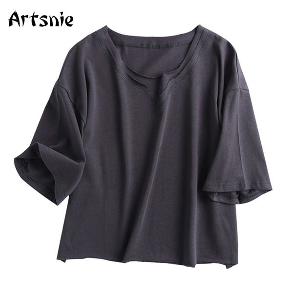artsnie summer oversized t shirt women o neck short sleeve gray casual crop female knitted cotton cropped t-shirt 210708, White
artsnie summer oversized t shirt women o neck short sleeve gray casual crop female knitted cotton cropped t-shirt 210708, White