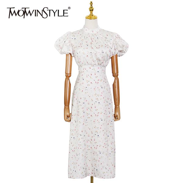 vintage print floral dress for women stand collar puff sleeve high waist hit color elegant dresses female fashion 210428, Black;gray
vintage print floral dress for women stand collar puff sleeve high waist hit color elegant dresses female fashion 210428, Black;gray