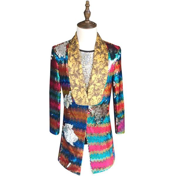 men's suits & blazers colorful sequin blazer men 2021 long suit jacket gold green pink prom for stage dj singer clothing 5xl, White;black
men's suits & blazers colorful sequin blazer men 2021 long suit jacket gold green pink prom for stage dj singer clothing 5xl, White;black