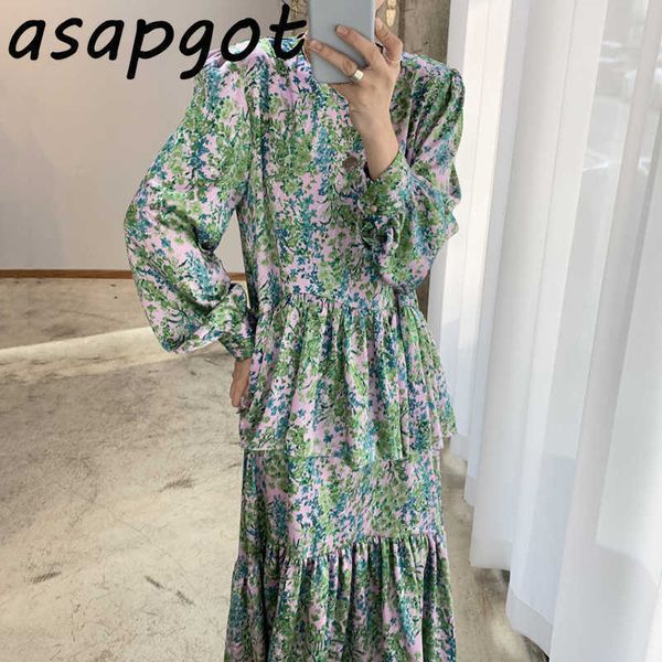 chic korean vintage o neck lantern sleeve floral dress women long loose ruffles hem boho vestidos femme temperament sweet 210610, Black;gray
chic korean vintage o neck lantern sleeve floral dress women long loose ruffles hem boho vestidos femme temperament sweet 210610, Black;gray