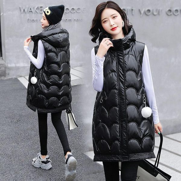 women's vests glossy down cotton vest mid-length autumn and winter 2021 korean fashion loose waistcoat furry ball jacket m190, Black;white
women's vests glossy down cotton vest mid-length autumn and winter 2021 korean fashion loose waistcoat furry ball jacket m190, Black;white