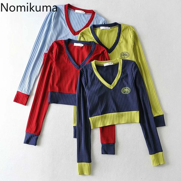 nomikuma v neck long sleeve crop women contrast color letter printed fashion tshirts high street t shirt stylish tees 3c643 210514, White
nomikuma v neck long sleeve crop women contrast color letter printed fashion tshirts high street t shirt stylish tees 3c643 210514, White
