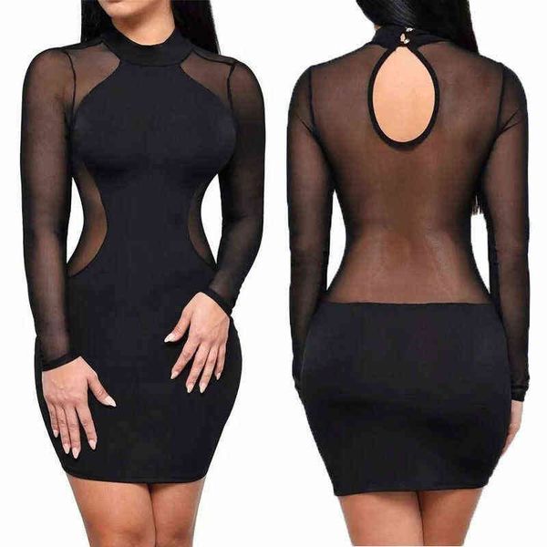 women mesh sheer long sleeve bodycon party club mini short dress black patchwork sheath ladies dress clubwear y1204, Black;gray
women mesh sheer long sleeve bodycon party club mini short dress black patchwork sheath ladies dress clubwear y1204, Black;gray
