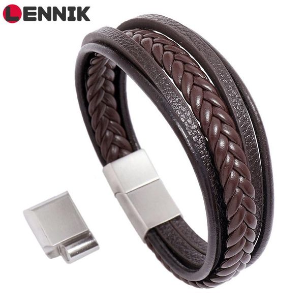 stainless steel jewelry male black/brwon leather bracelet men braided multilayer fashion punk bangles c55 charm bracelets, Golden;silver
stainless steel jewelry male black/brwon leather bracelet men braided multilayer fashion punk bangles c55 charm bracelets, Golden;silver