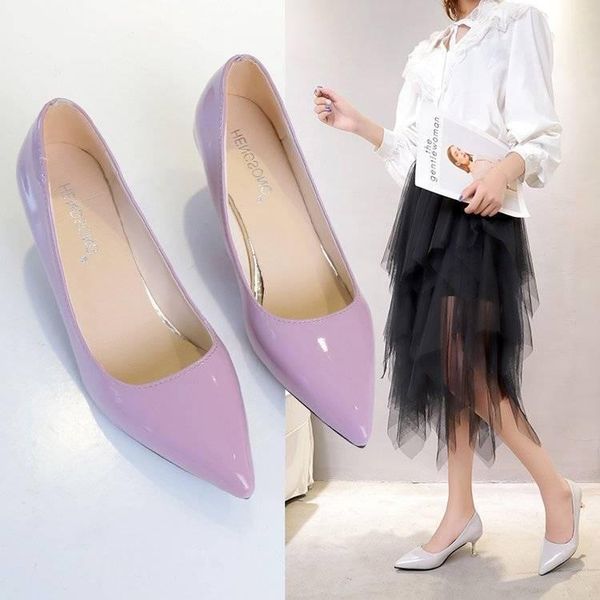 dress shoes 33-43 size large women's summer patent leather pointed high heels stiletto shallow mouth single work, Black
dress shoes 33-43 size large women's summer patent leather pointed high heels stiletto shallow mouth single work, Black