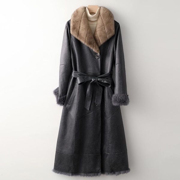 women's fur & faux 2021 arrival genuine rabbitskin women winter long coat with mink collar sleeve thick warm, Black
women's fur & faux 2021 arrival genuine rabbitskin women winter long coat with mink collar sleeve thick warm, Black