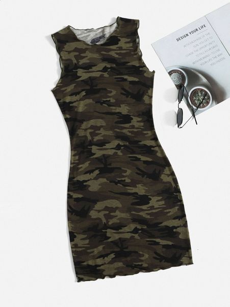 camo print lettuce trim bodycon dress p8th#, Black;gray
camo print lettuce trim bodycon dress p8th#, Black;gray